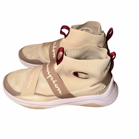 Champion Rally Pro Slip-On Sneakers | Beige & Burgundy | Women’s Size 11 - Picture 3 of 7
